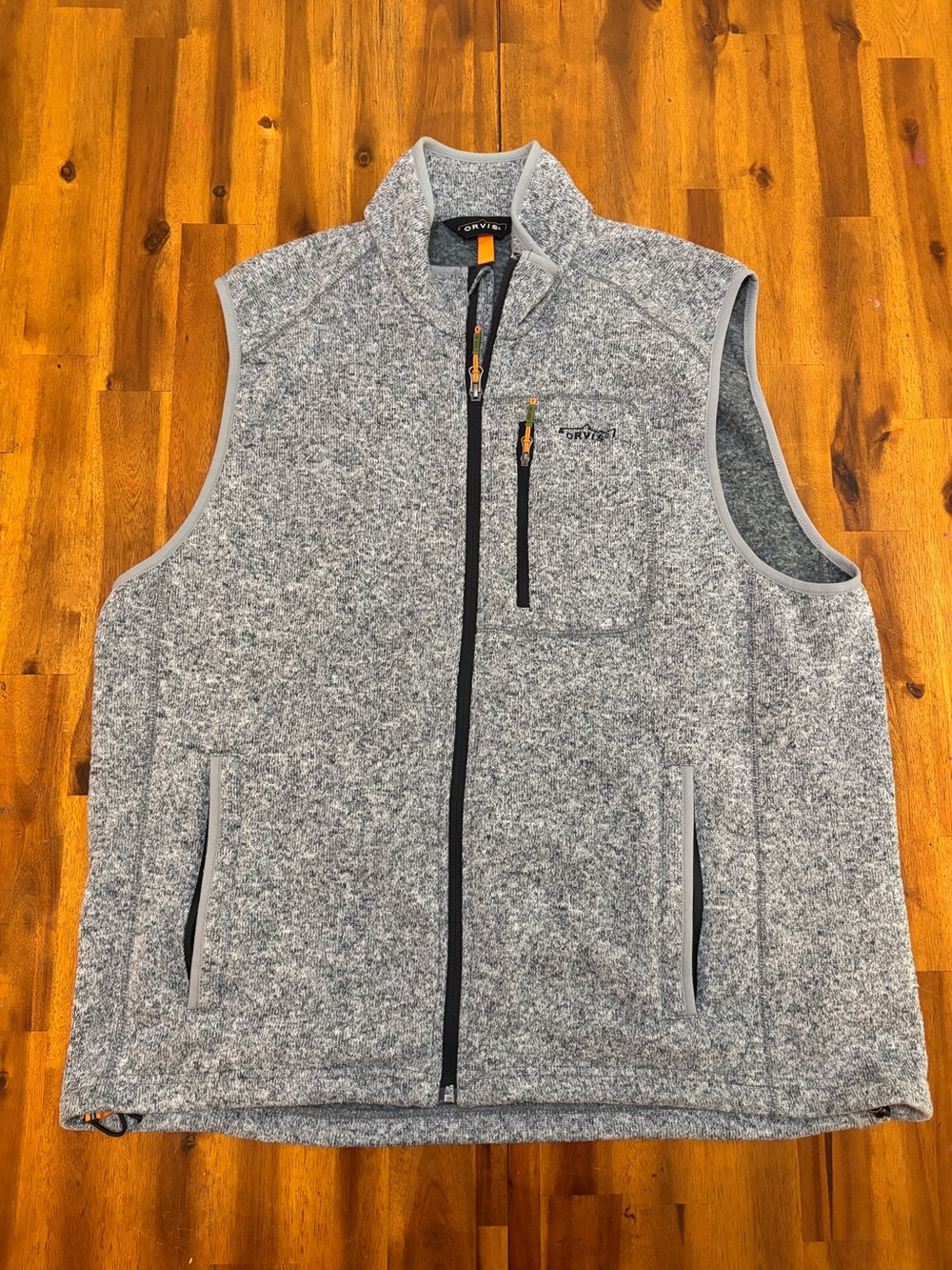 Orvis Men's Heather Gray Full-Zip Fleece Vest size XL
